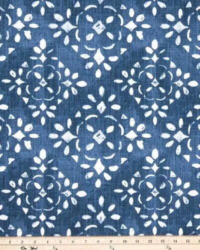 Straight Valance in Blue or Charcoal Grey and White Stencil Print, Fully Lined, Custom Made