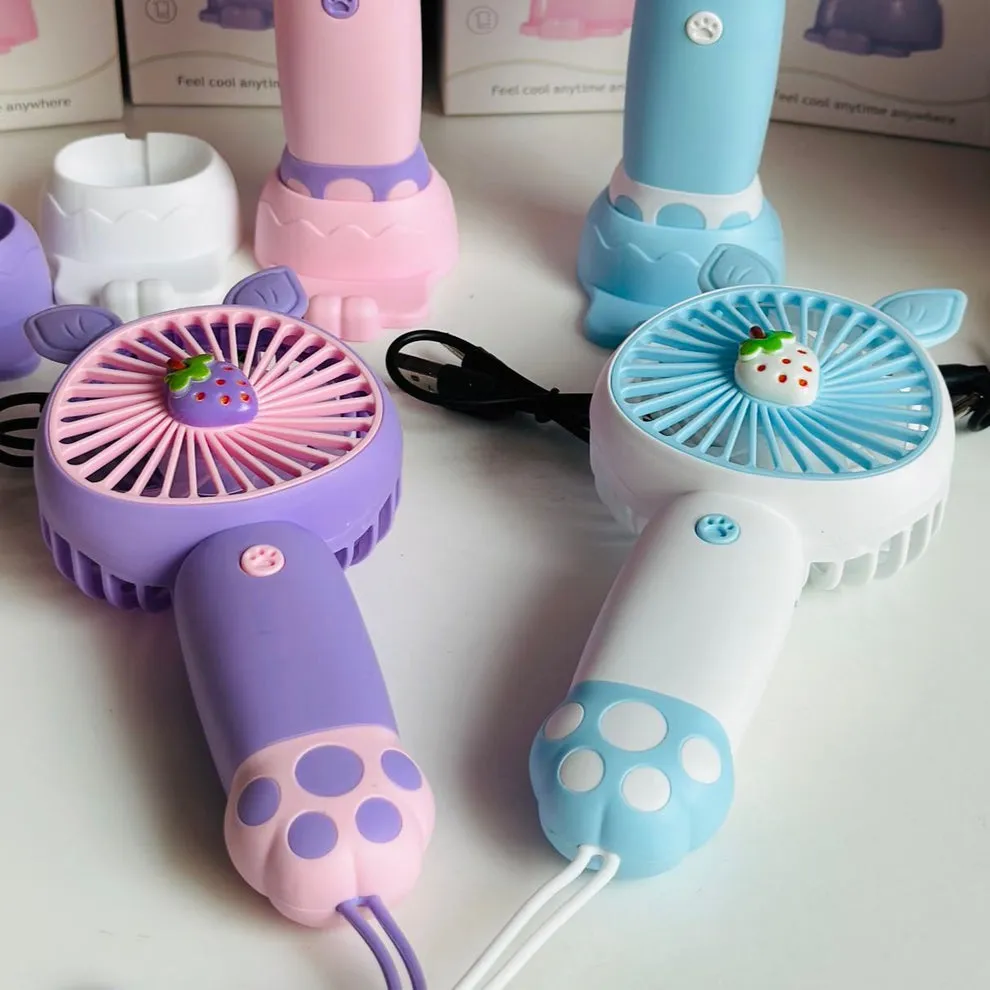 Strawberry Cat Paw Fan (USB Chargeable)