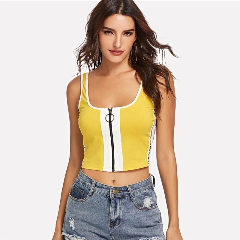Striped Zip-Up Crop Top