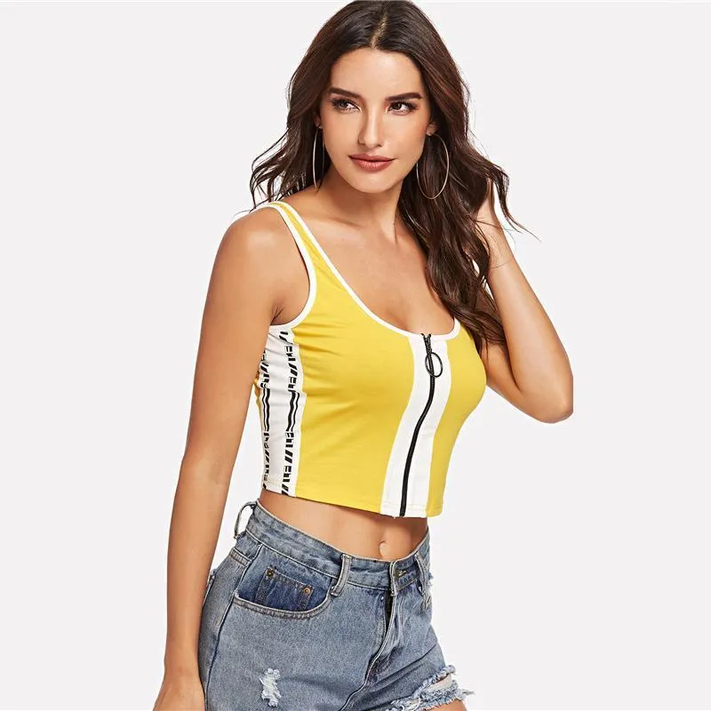 Striped Zip-Up Crop Top