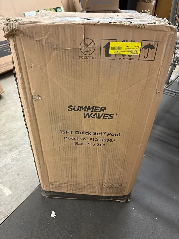 Summer Waves 15 ft Dark Double Rattan Quick Set Pool, Round, Ages 6 , Unisex - display_model