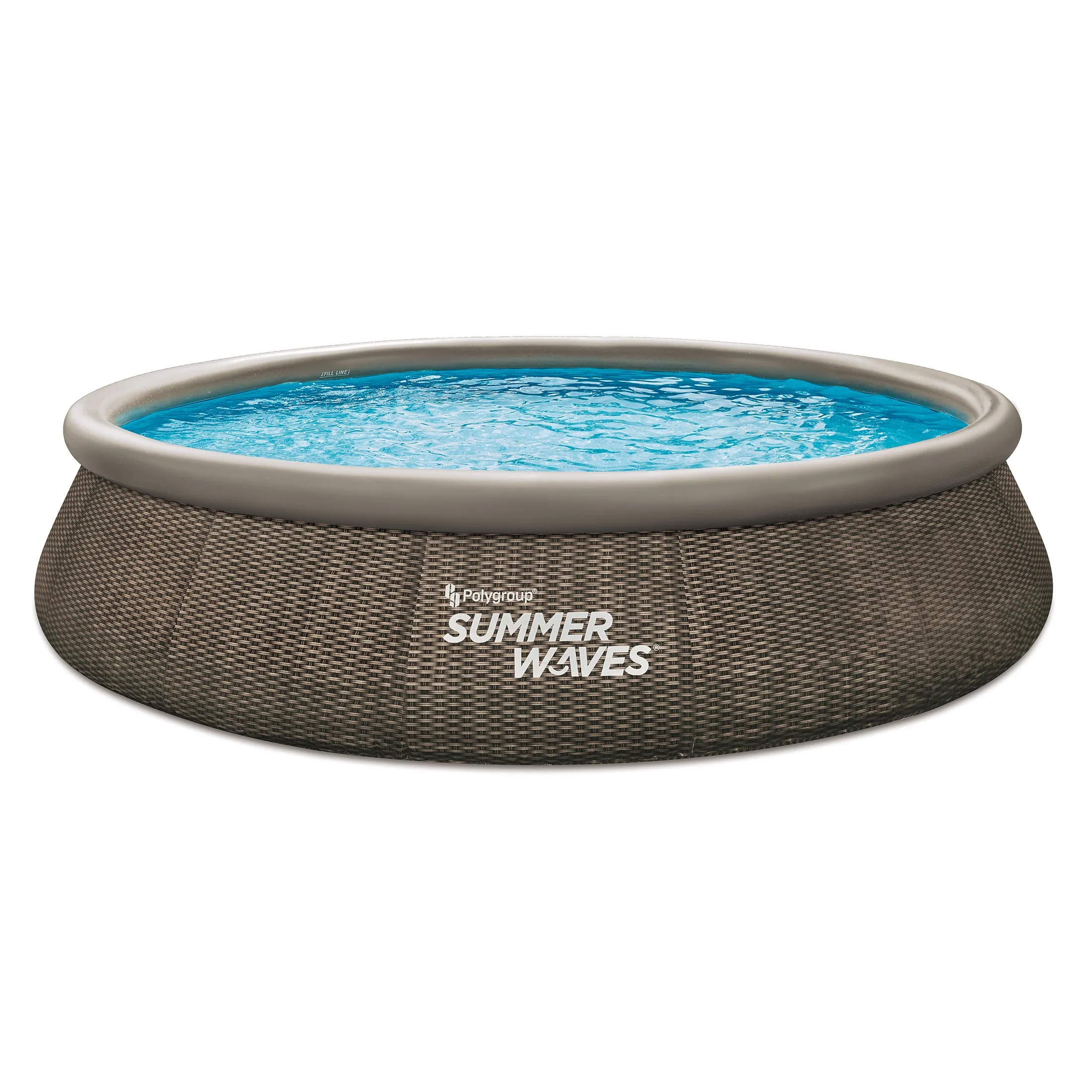 Summer Waves 15 ft Dark Double Rattan Quick Set Pool, Round, Ages 6 , Unisex - display_model