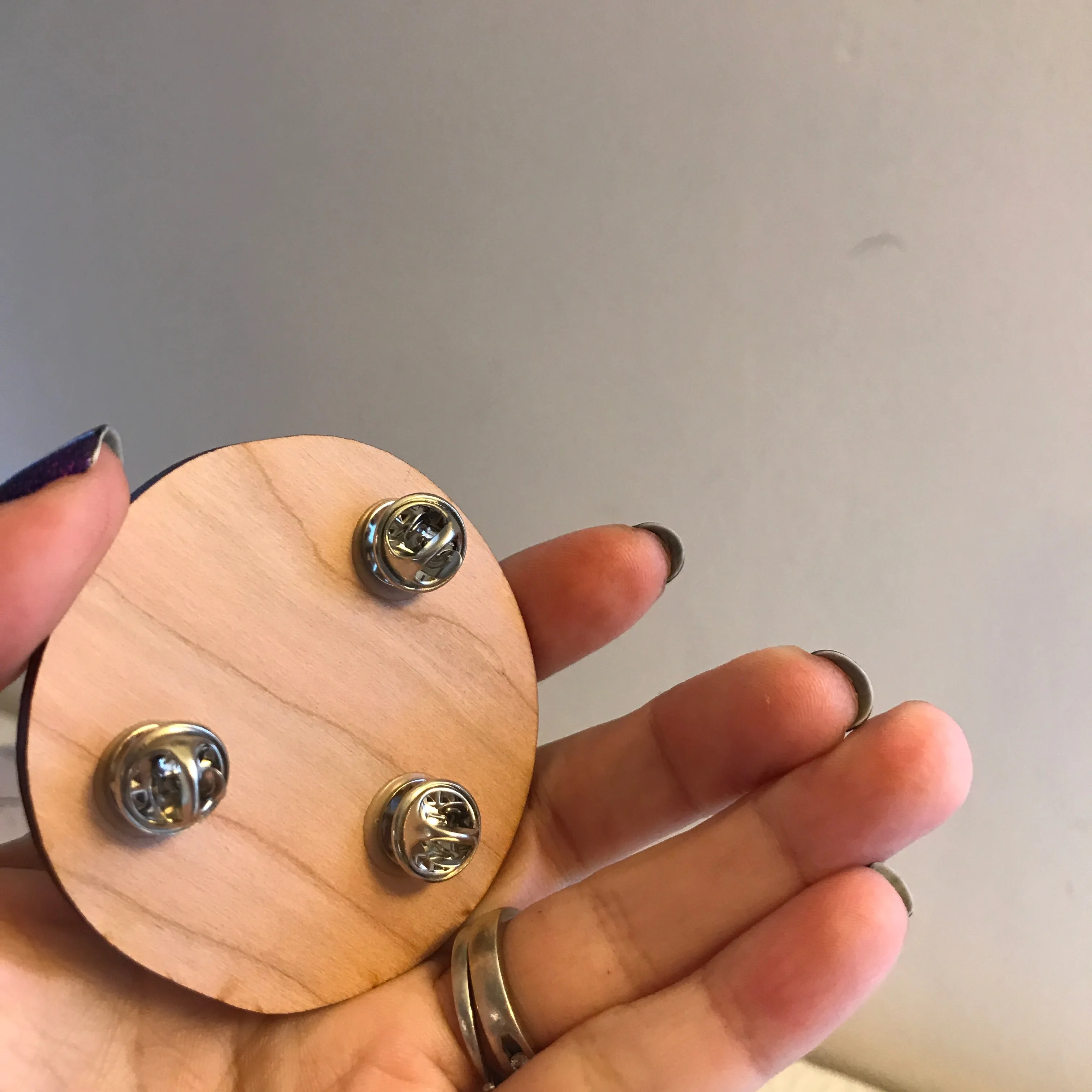 SUN FACE wooden pin