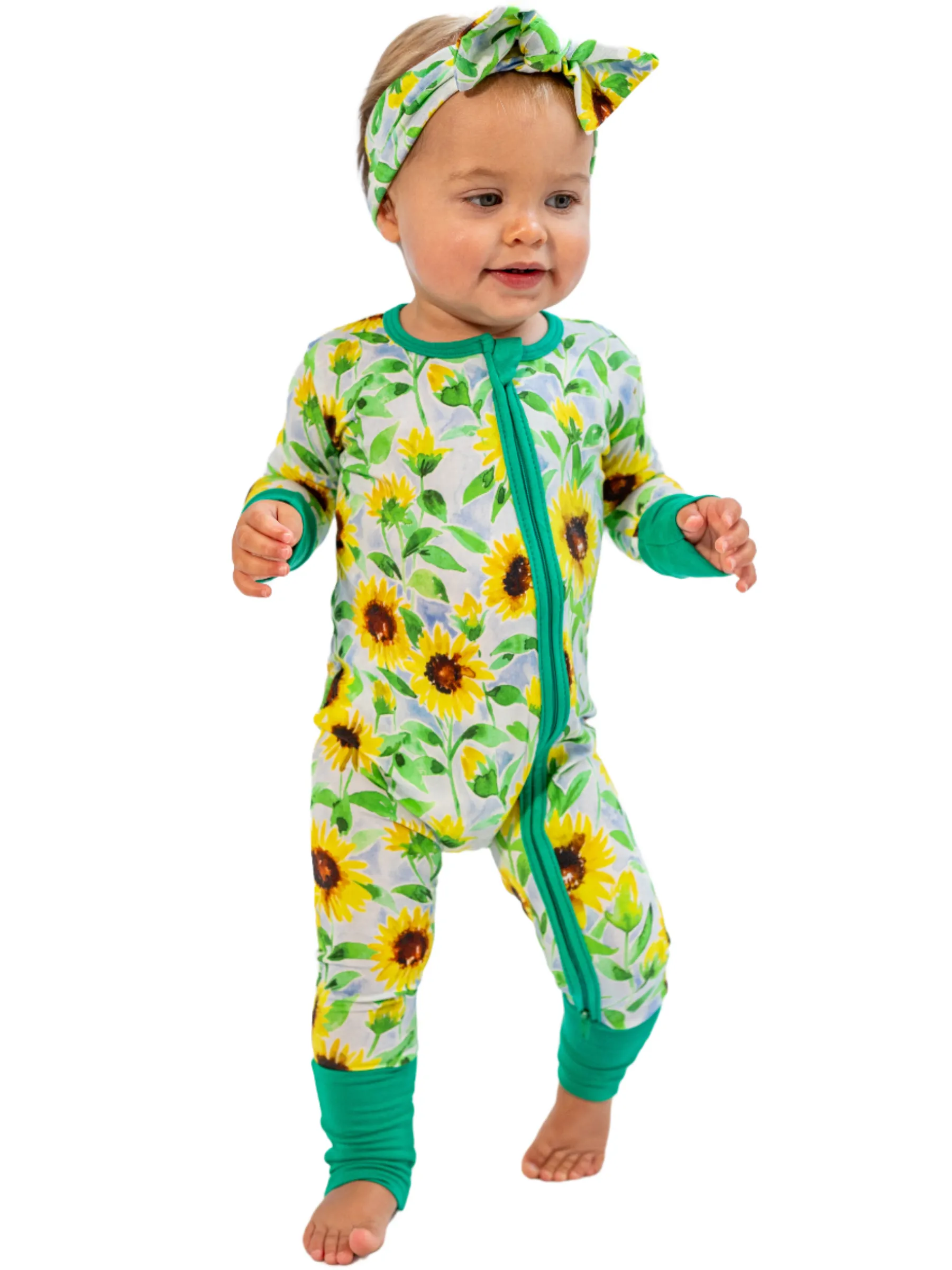 Sunflowers Zip Romper