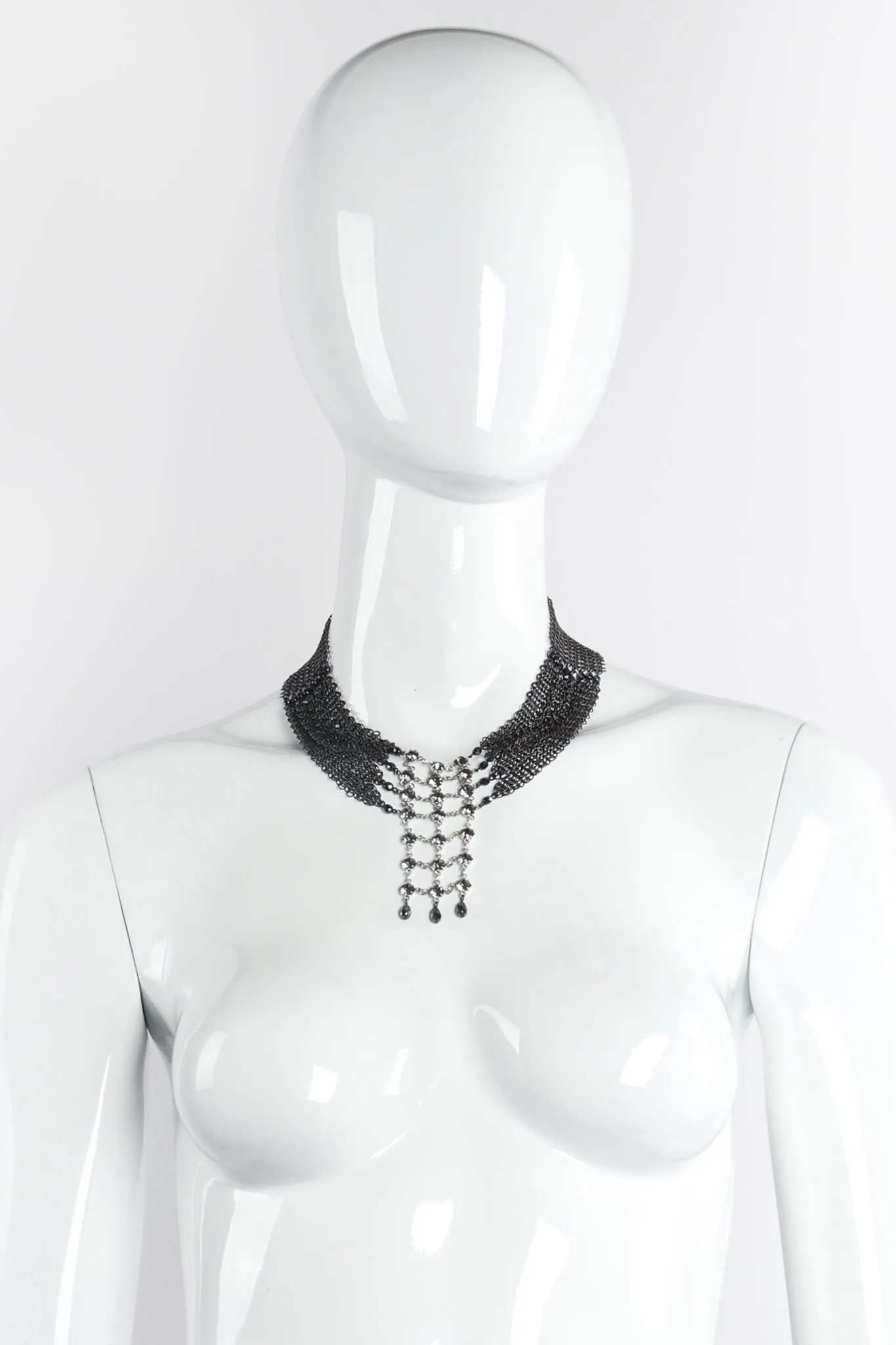 Swarovski Crystal Lattice Mesh Draped Collar