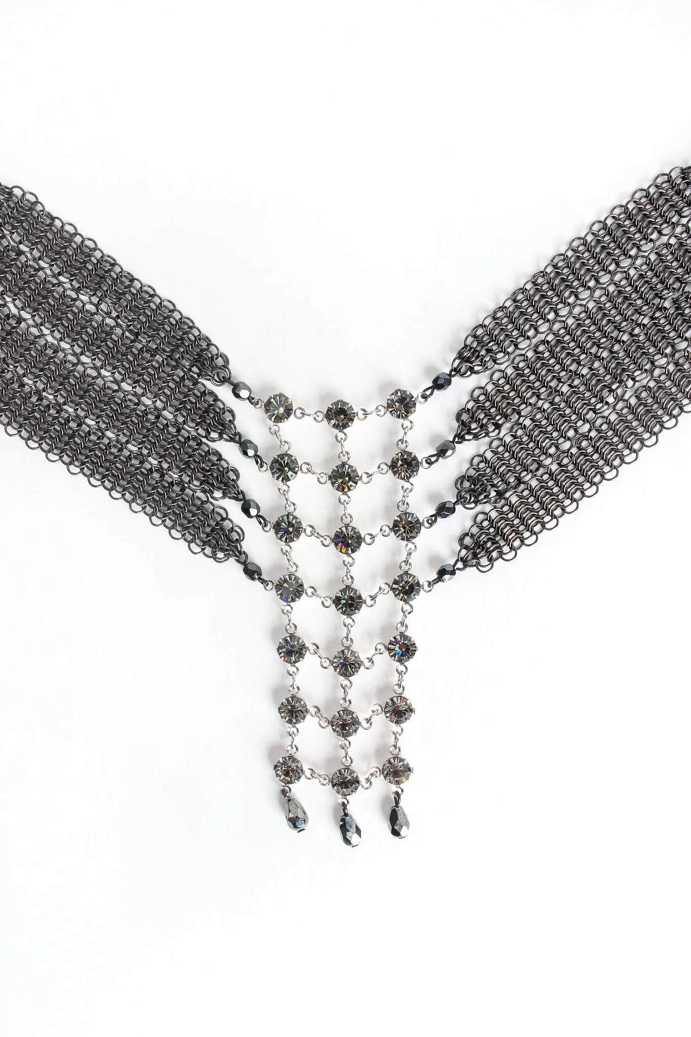 Swarovski Crystal Lattice Mesh Draped Collar