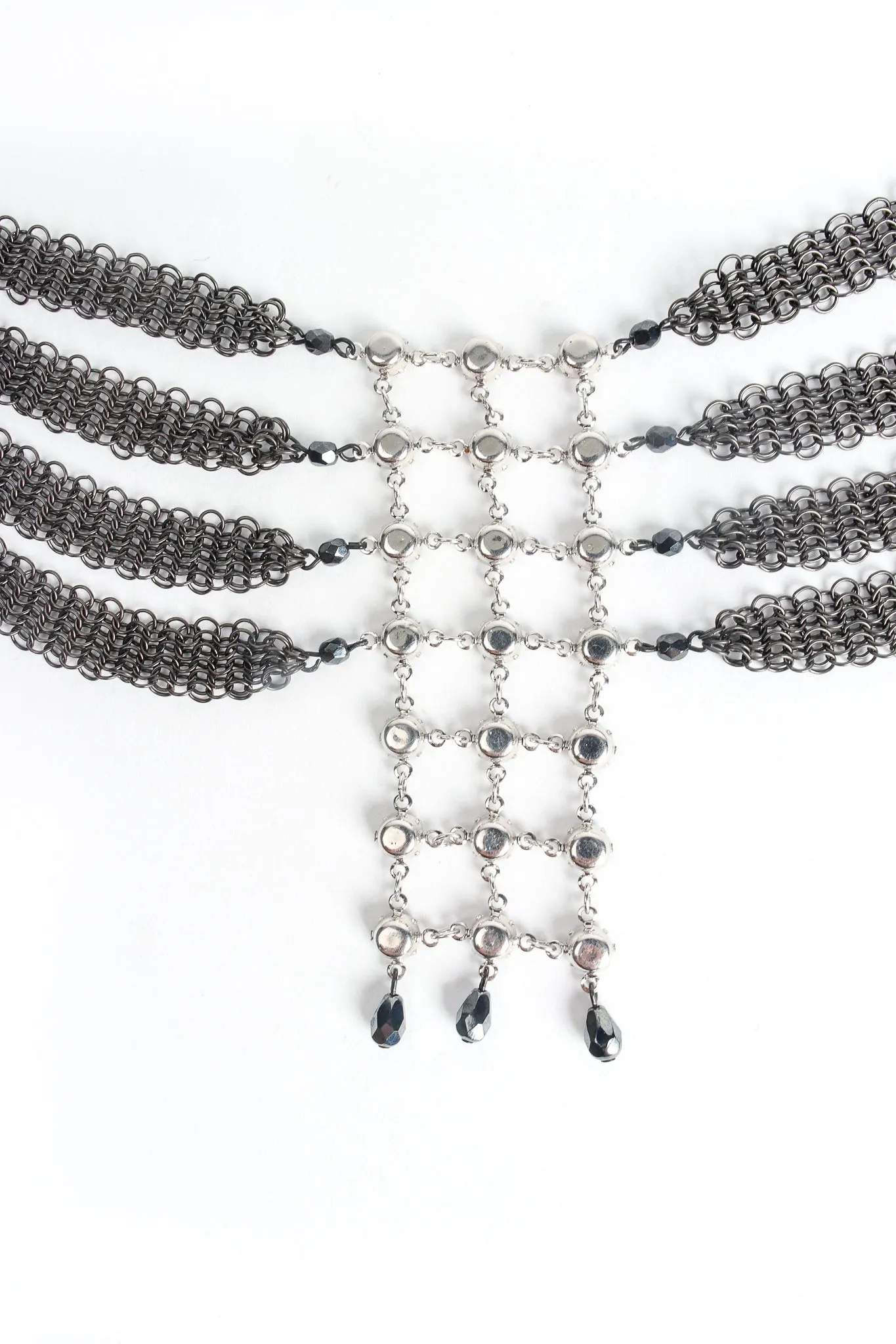 Swarovski Crystal Lattice Mesh Draped Collar
