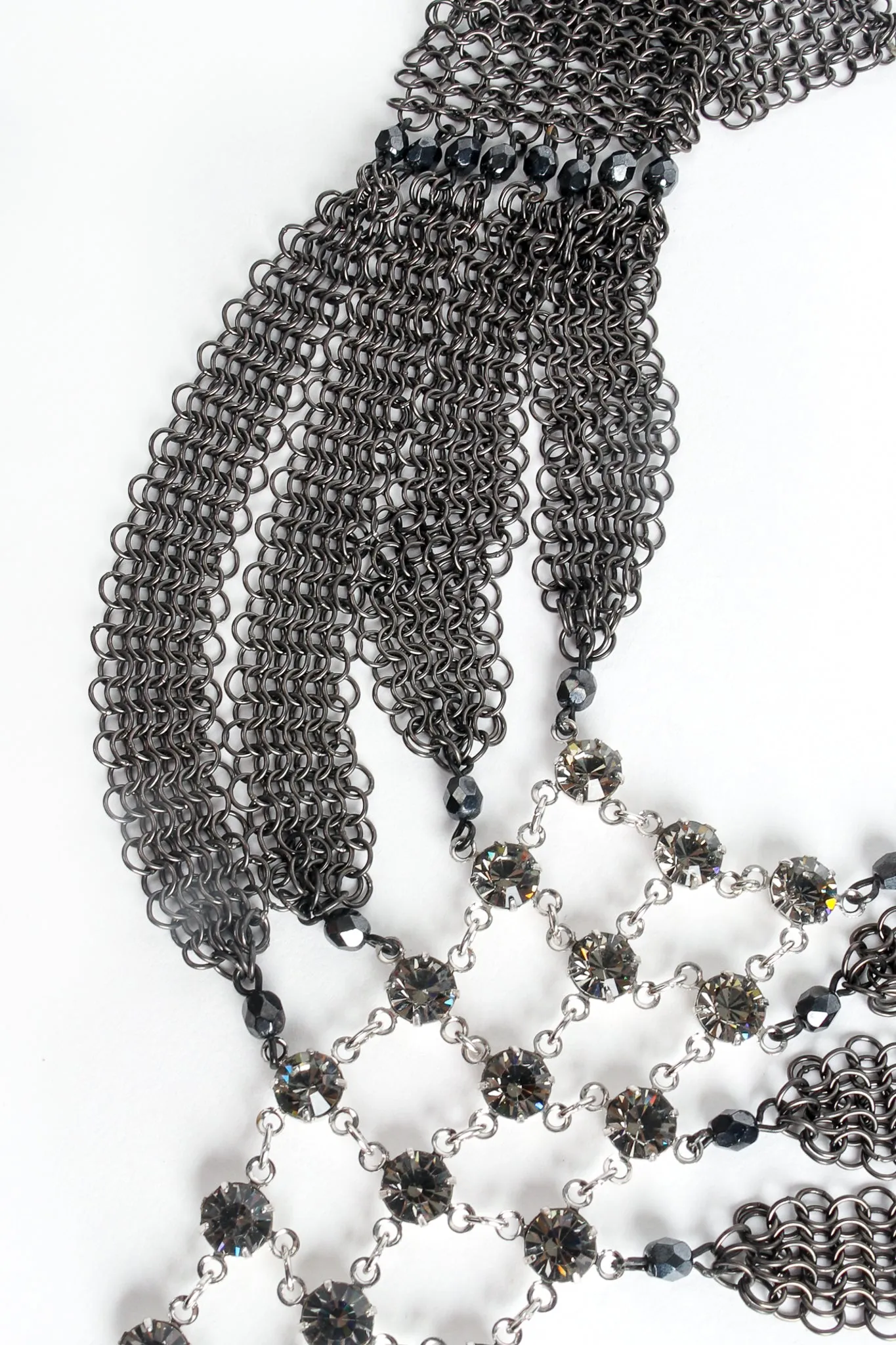 Swarovski Crystal Lattice Mesh Draped Collar