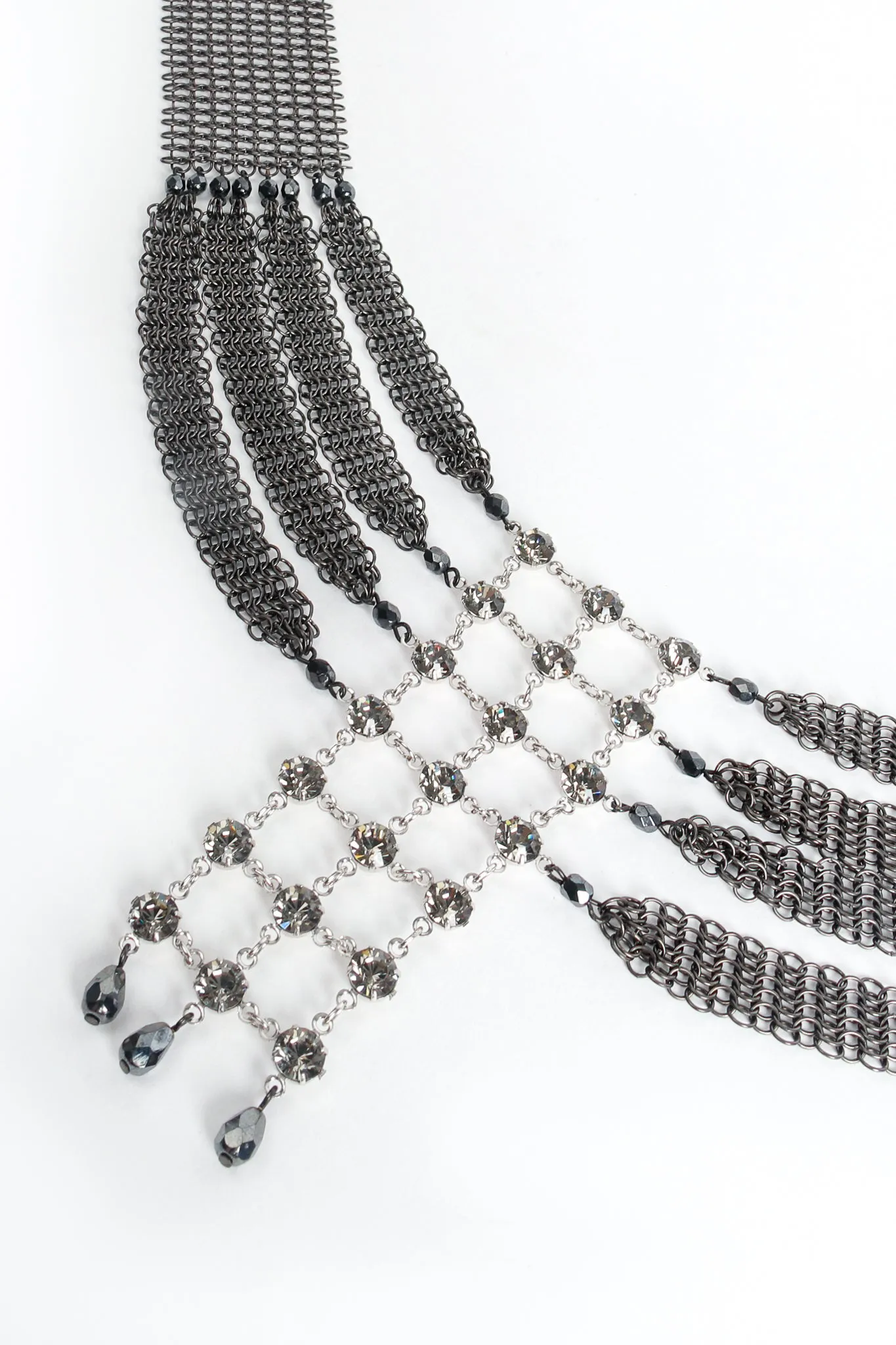 Swarovski Crystal Lattice Mesh Draped Collar