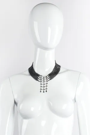 Swarovski Crystal Lattice Mesh Draped Collar