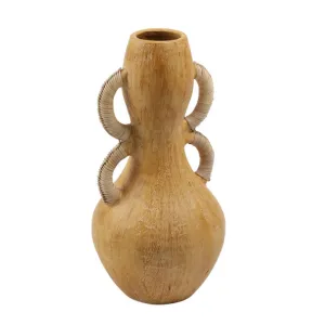 Tall Terracota   Rattan Vase