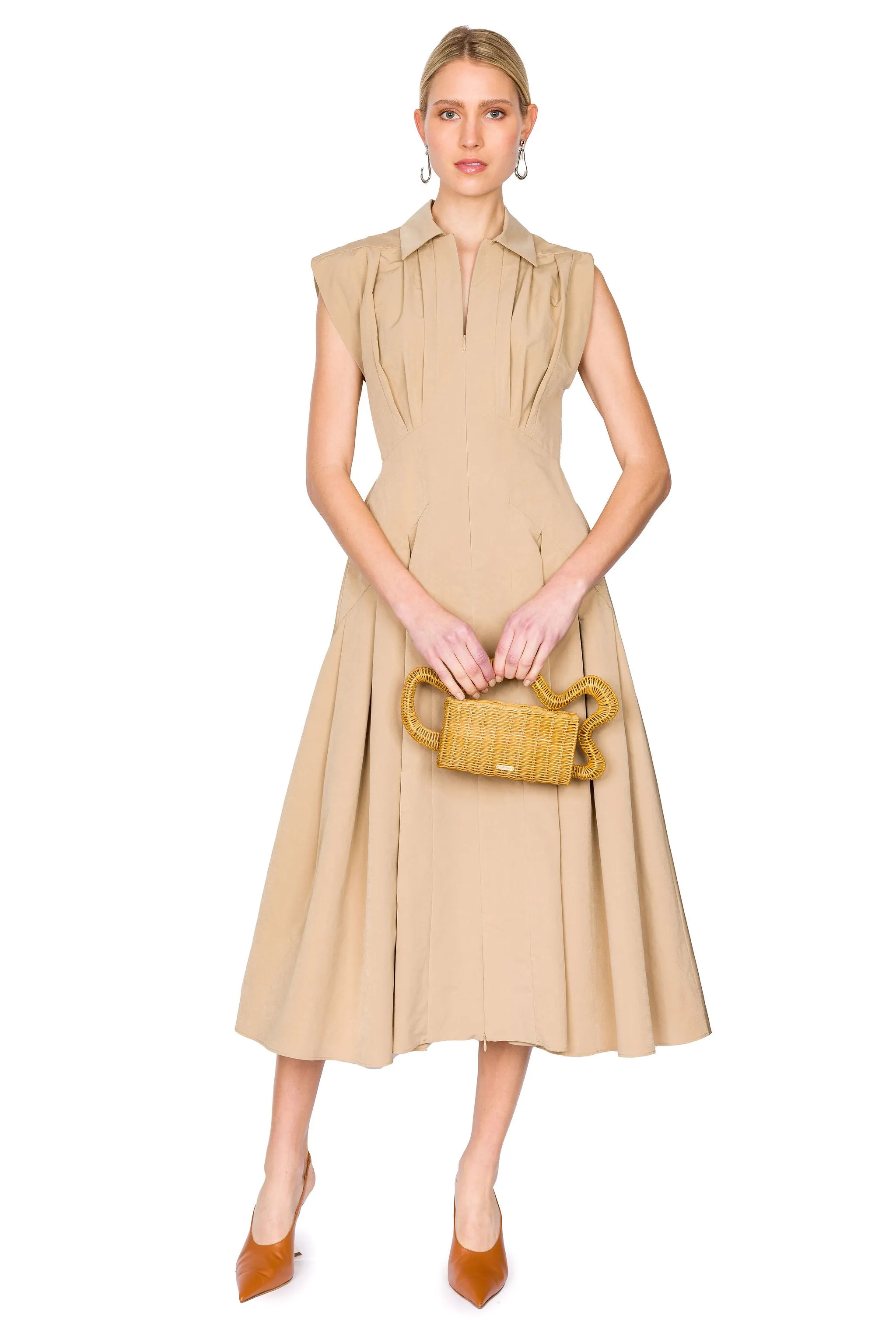 Technical Cotton Midi Dress