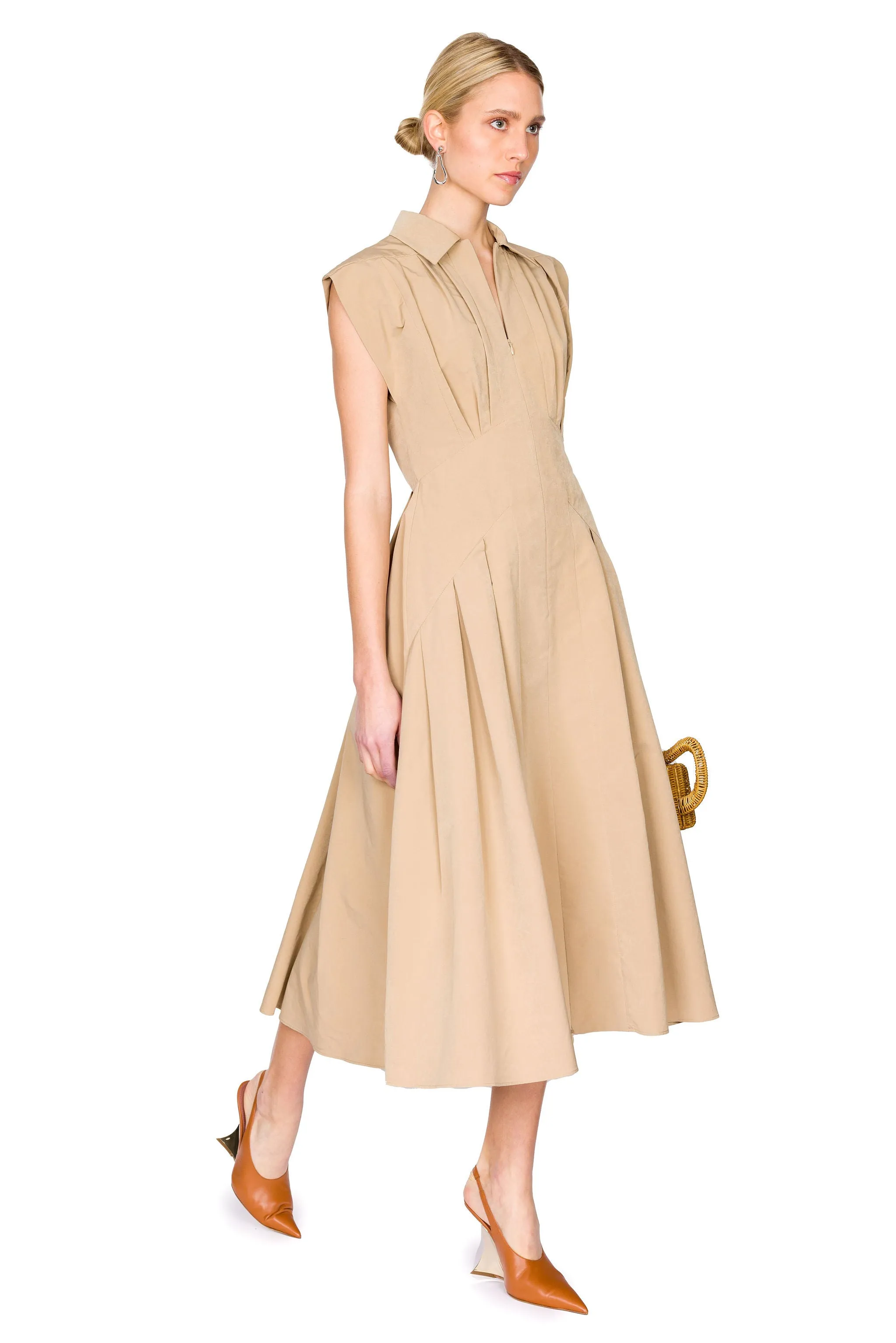 Technical Cotton Midi Dress