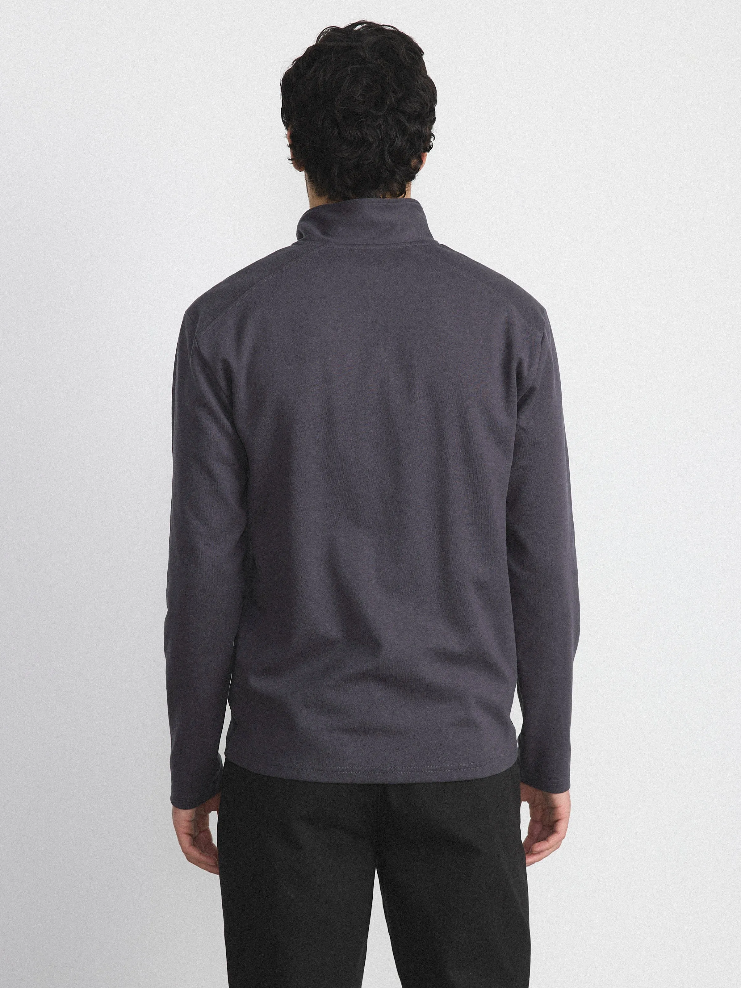 The Long Sleeve Half Zip in Dark Grey