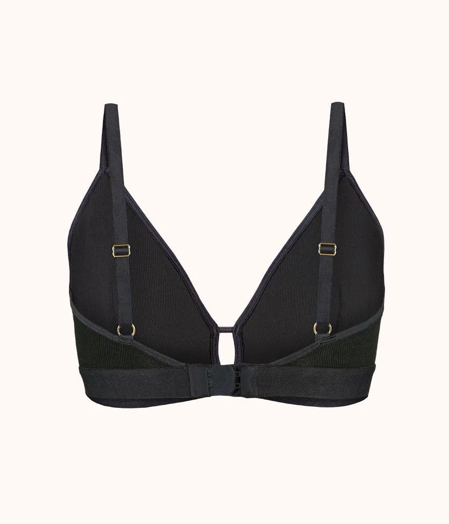 The Ribbed Busty Bralette: Jet Black