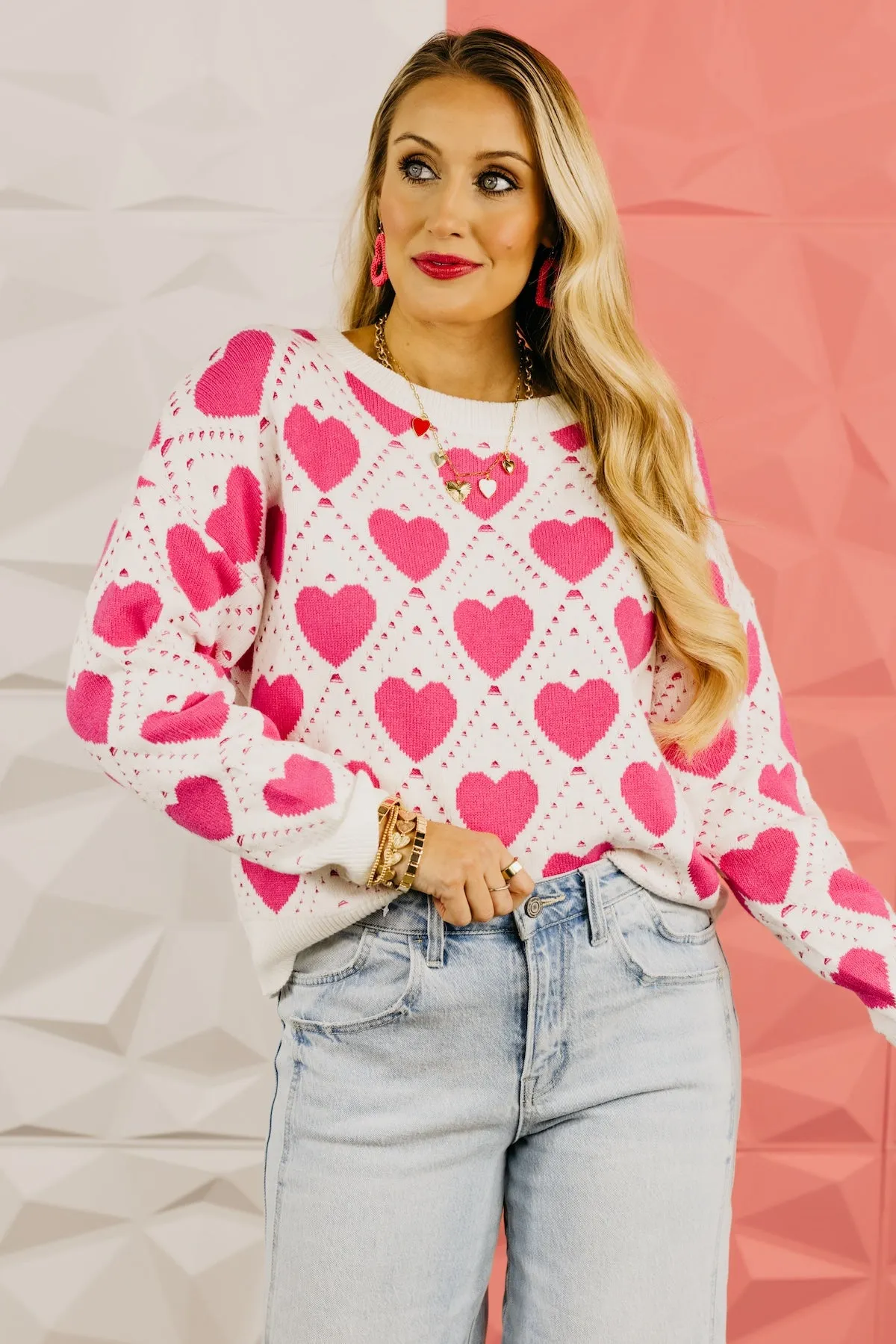 The Taylin Lattice Heart Sweater