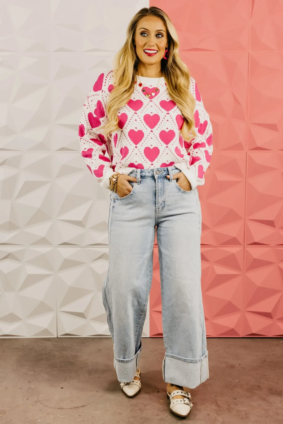 The Taylin Lattice Heart Sweater