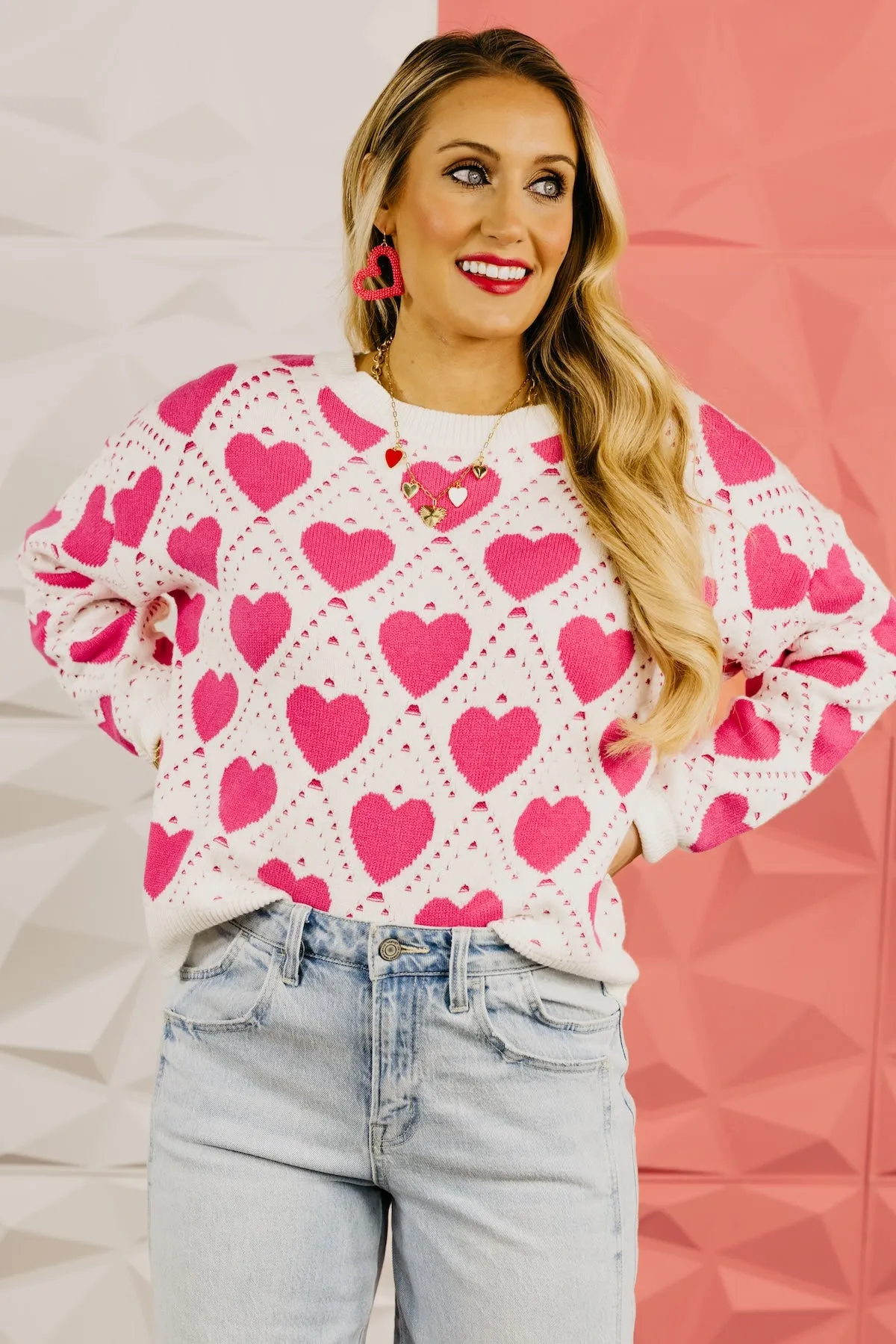 The Taylin Lattice Heart Sweater