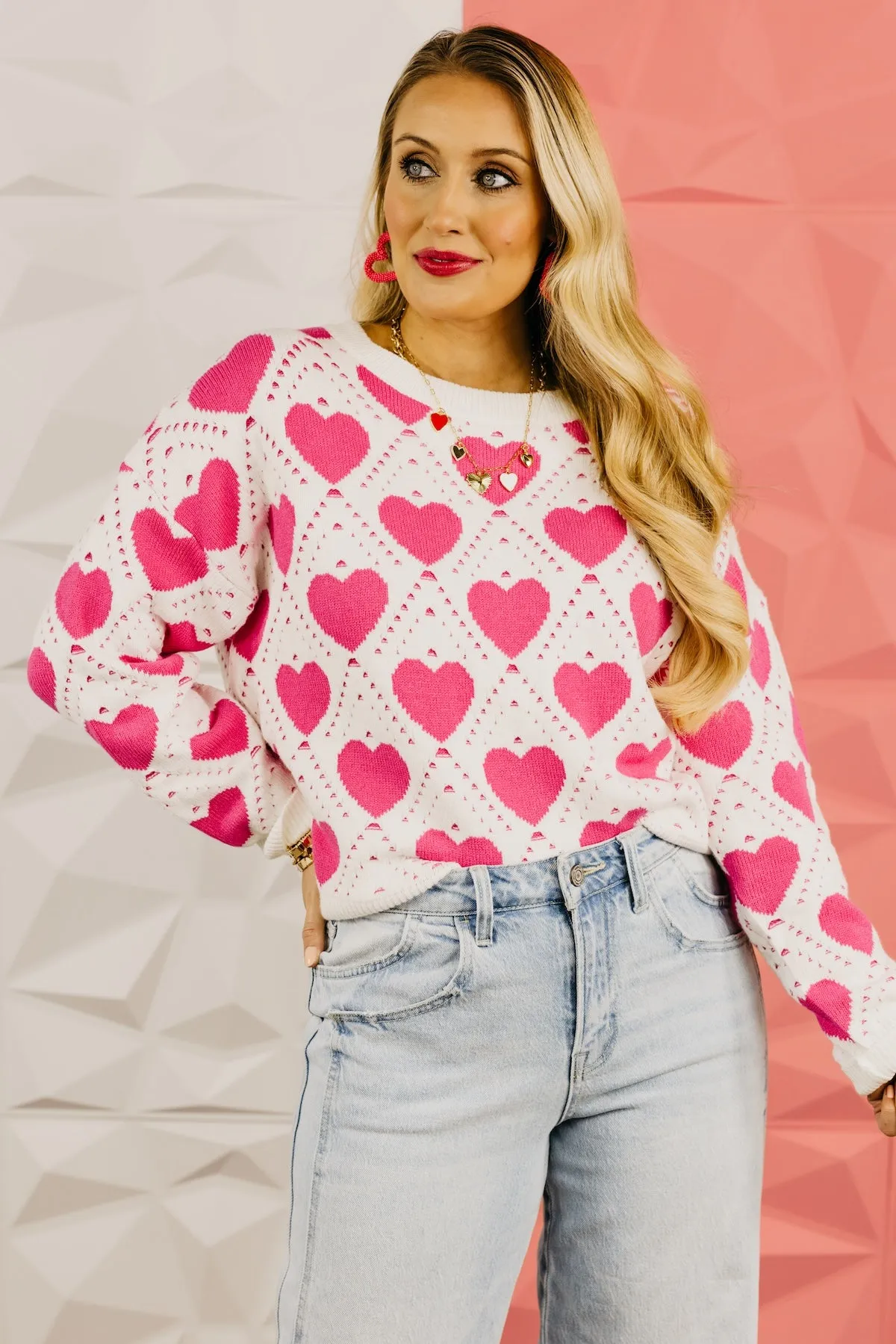 The Taylin Lattice Heart Sweater