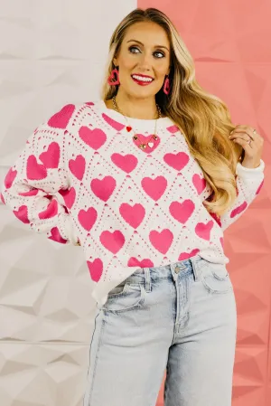 The Taylin Lattice Heart Sweater