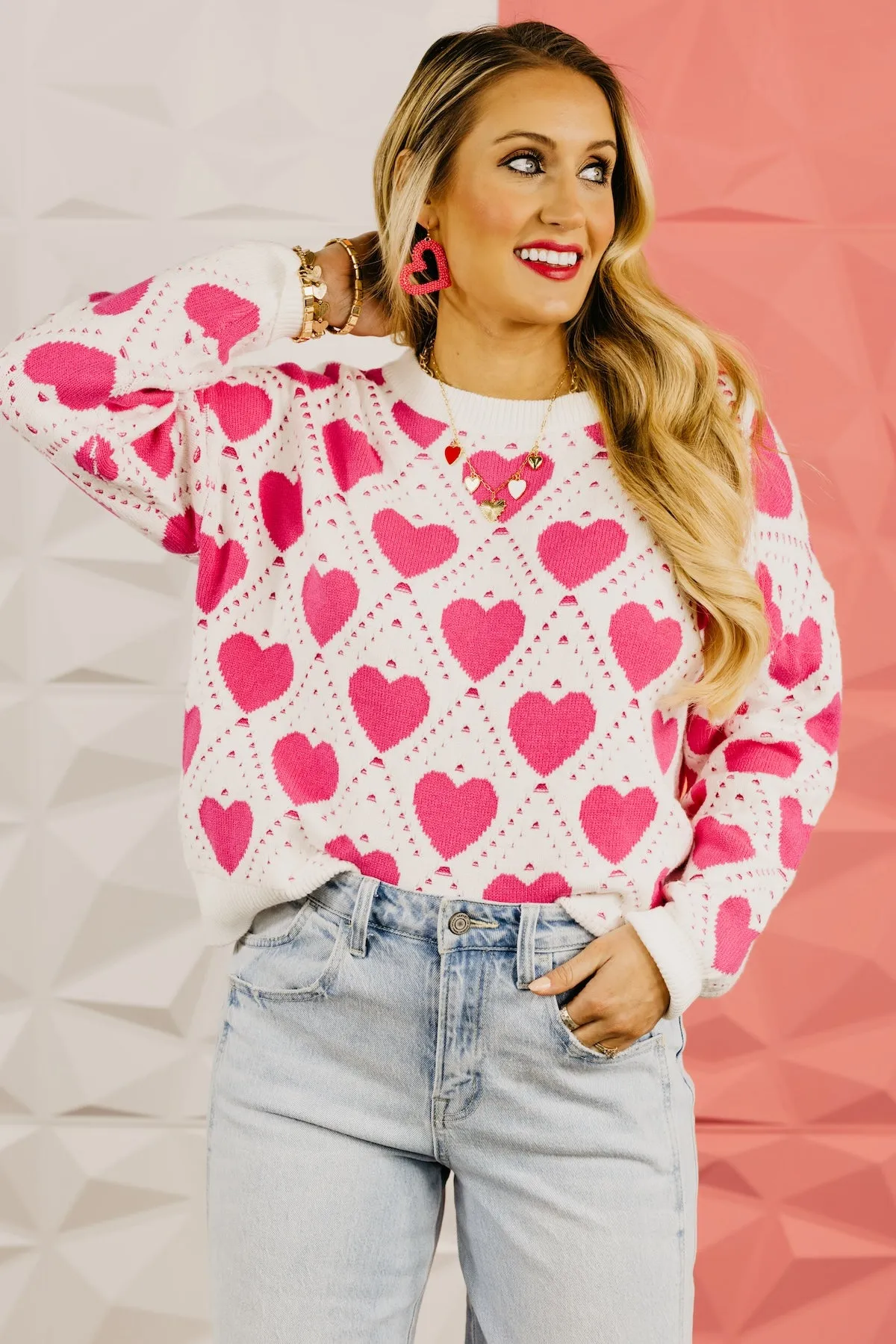 The Taylin Lattice Heart Sweater