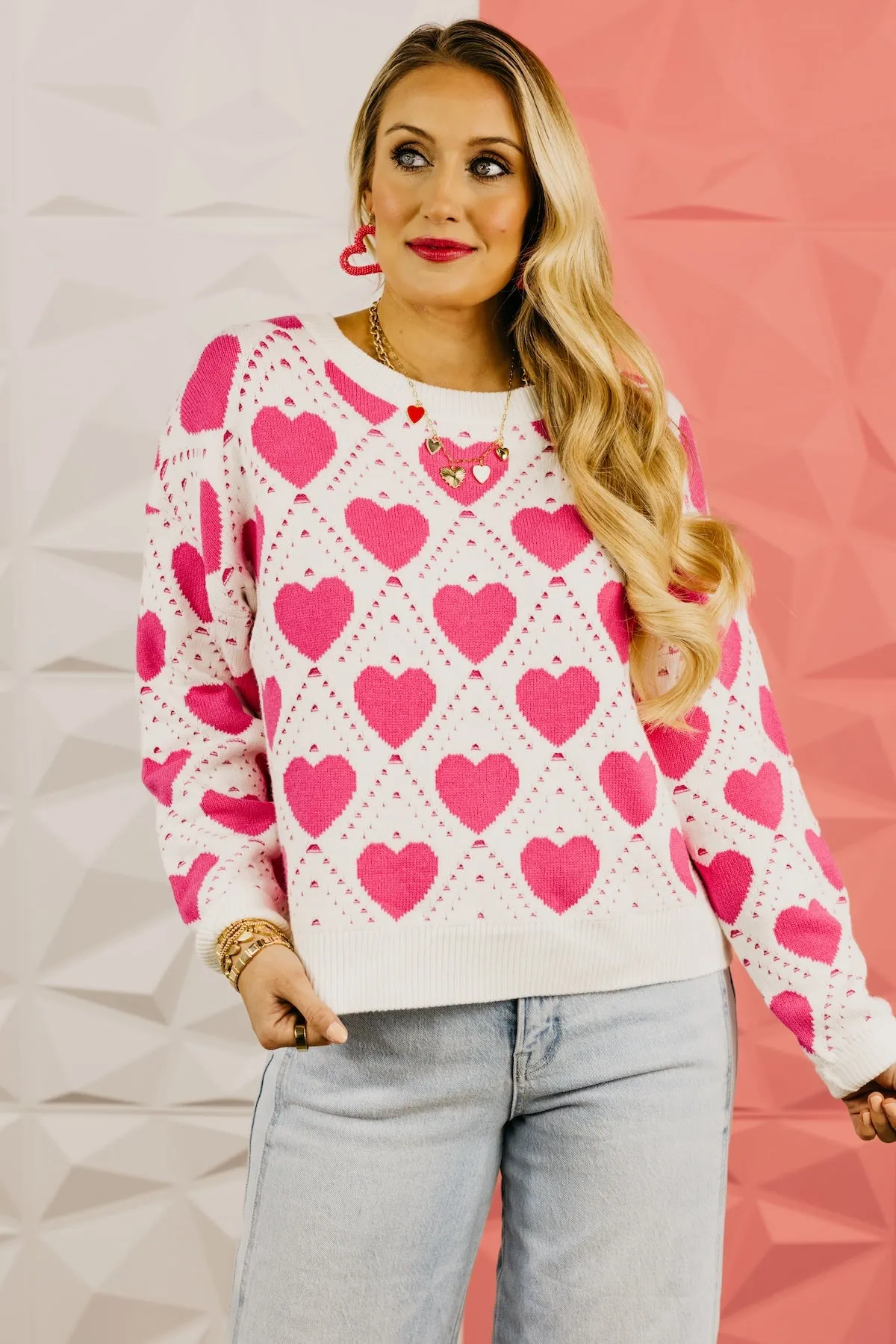 The Taylin Lattice Heart Sweater