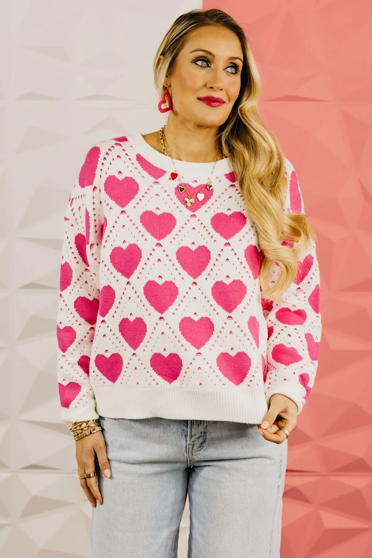 The Taylin Lattice Heart Sweater