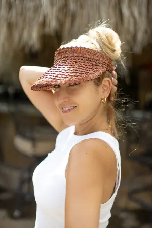 Tide Brown 2 - Silk African Print Rattan Visor