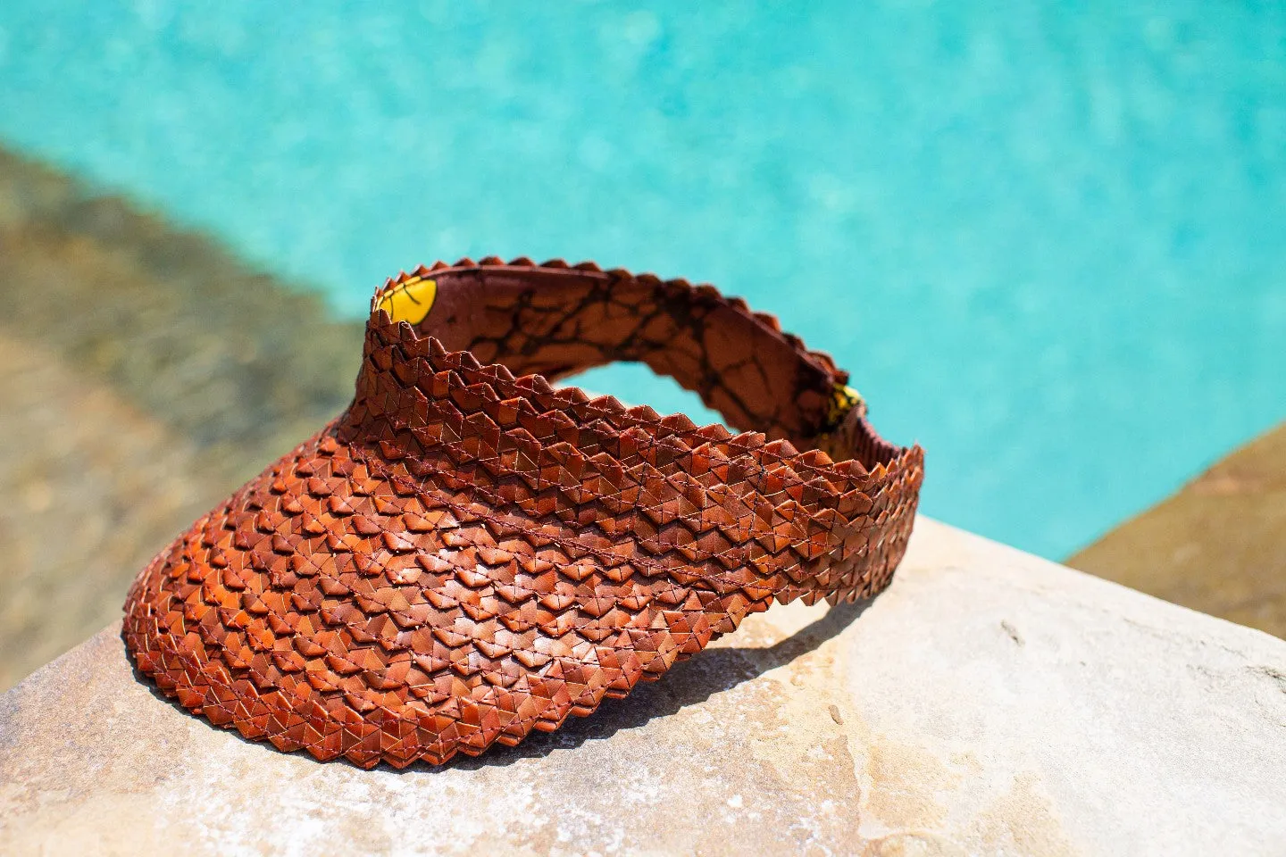 Tide Brown 2 - Silk African Print Rattan Visor
