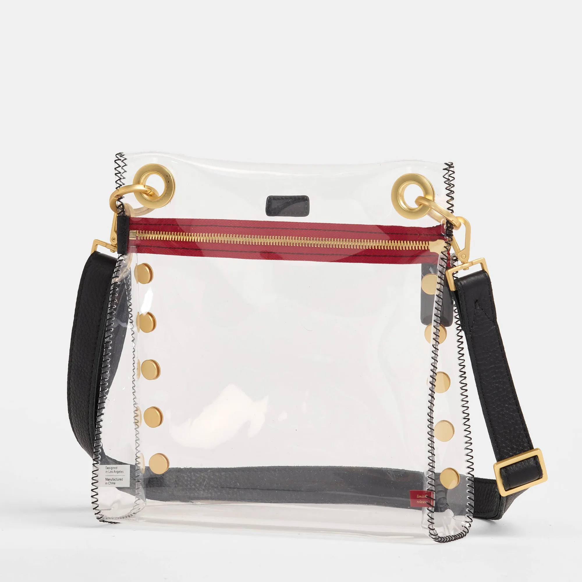 Tony | Clear Black/Brushed Gold Red Zip | Med