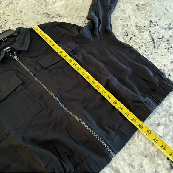 Torrid Black Double Gauze Zip Front Jacket 2X NWT 40721215