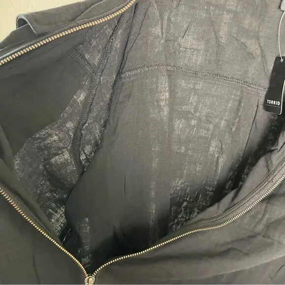 Torrid Black Double Gauze Zip Front Jacket 2X NWT 40721215