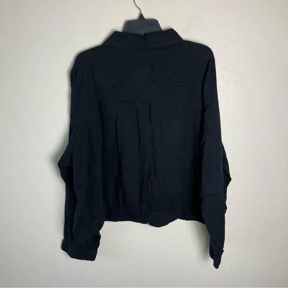 Torrid Black Double Gauze Zip Front Jacket 2X NWT 40721215