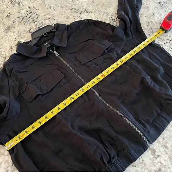 Torrid Black Double Gauze Zip Front Jacket 2X NWT 40721215