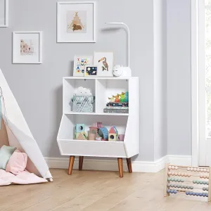 Toy Storage Organizer Kids Bookshelf and with Legs 3 Cube White