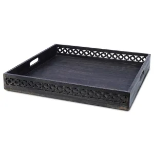 Trellis Decorative Ottoman Tray in Blackwash
