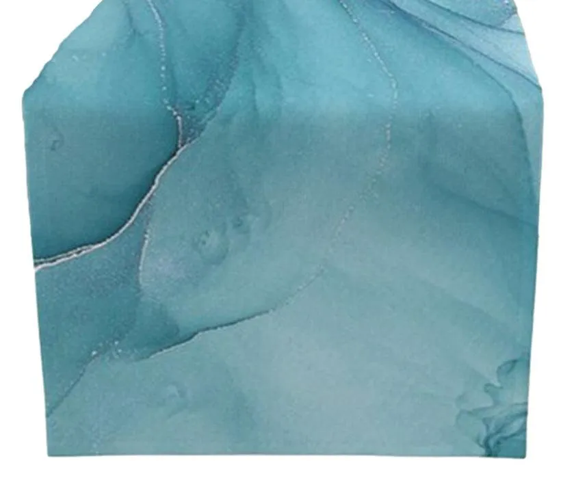 Turquoise Blue Watercolor Table Runner