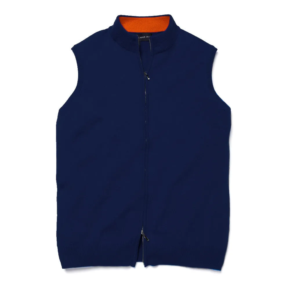 TWO TONE DOUBLE ZIP VEST