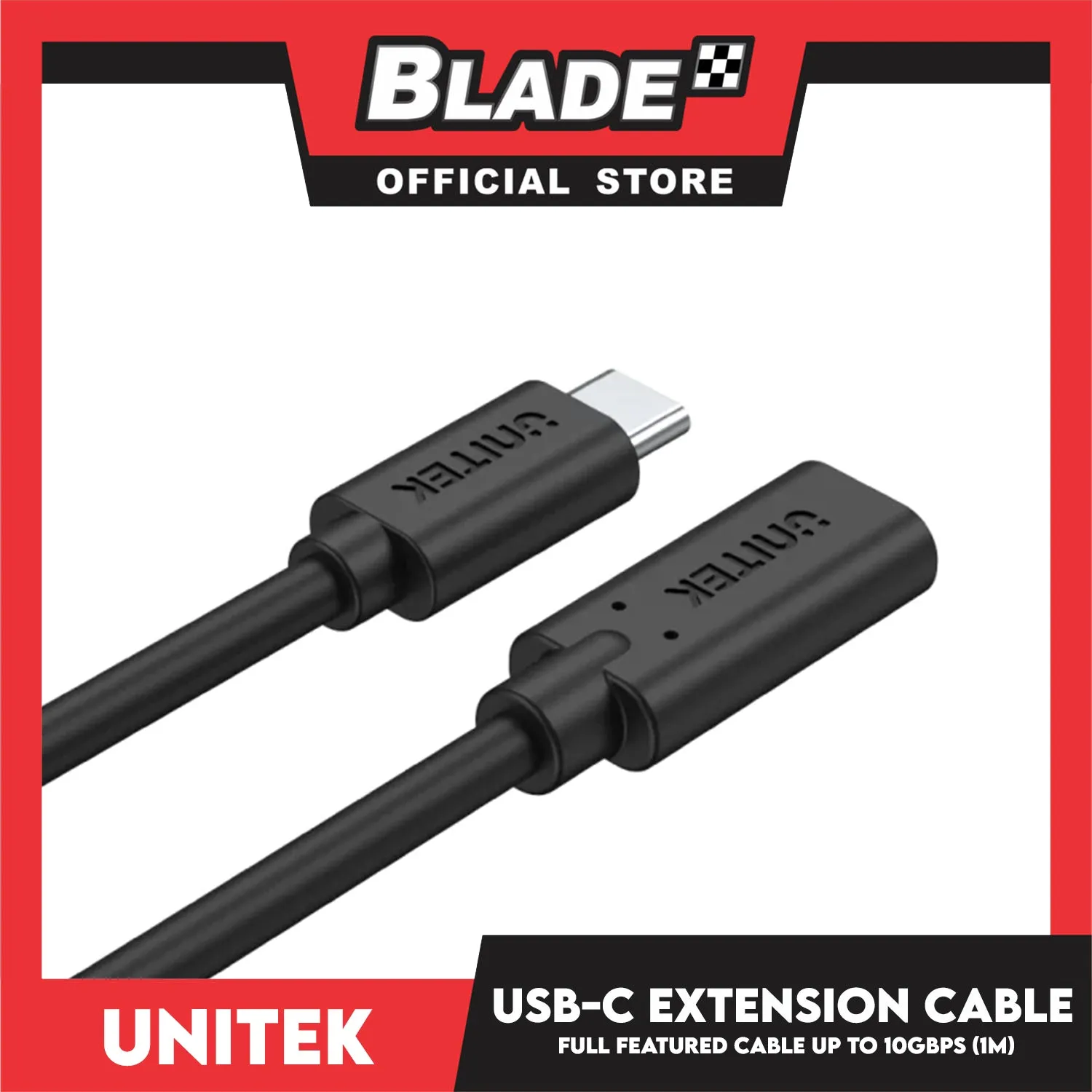Unitek Full-Featured USB-C Extension Cable With 4K 60Hz, 100W Power Delivery And 10Gbps Data (USB 3.2 Gen2) C14086BK 1m