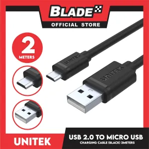 Unitek USB 2.0 to Micro USB Charging Cable 2 Meters YC455GBK Fits For Smartphone Or Micro-USB Gadgets