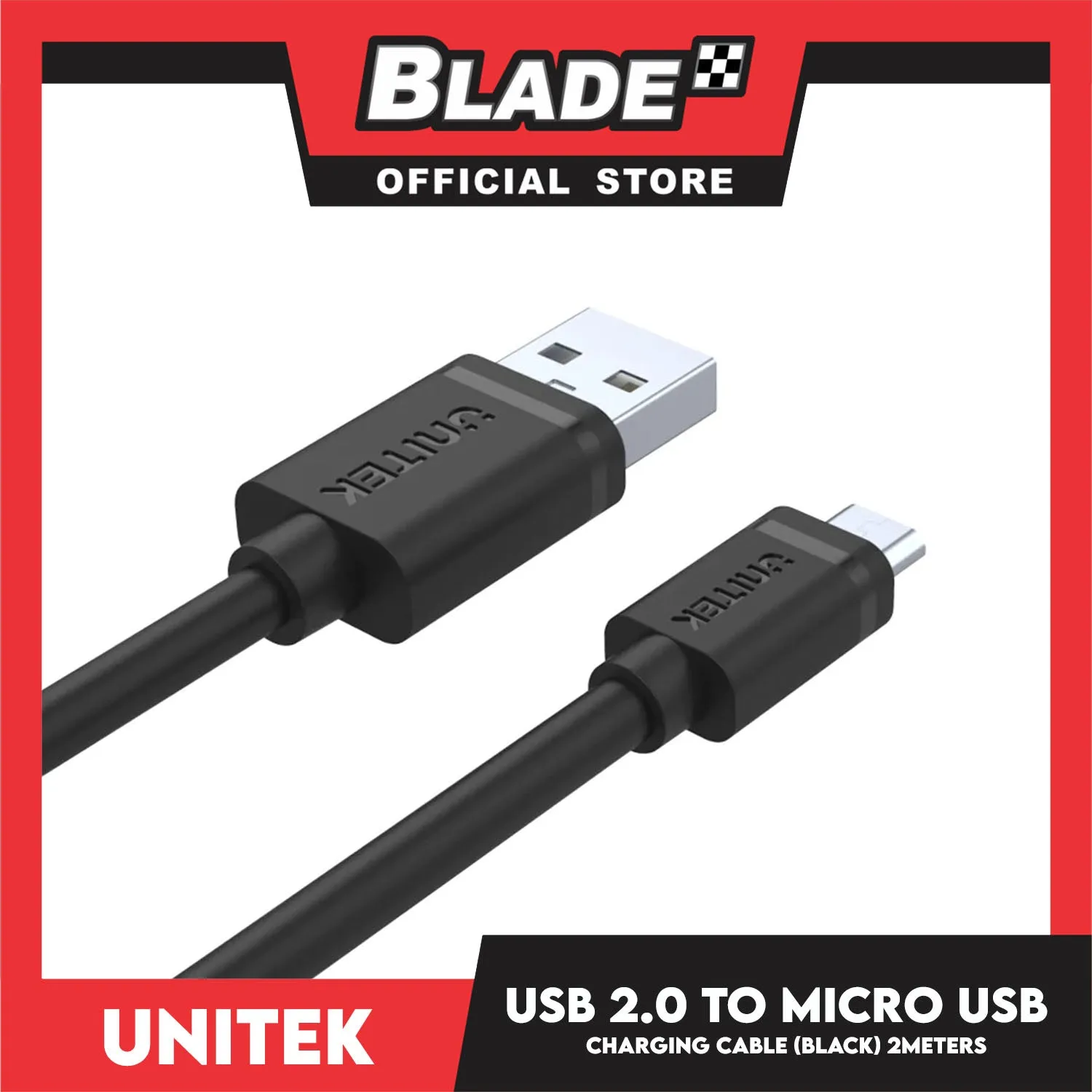 Unitek USB 2.0 to Micro USB Charging Cable 2 Meters YC455GBK Fits For Smartphone Or Micro-USB Gadgets