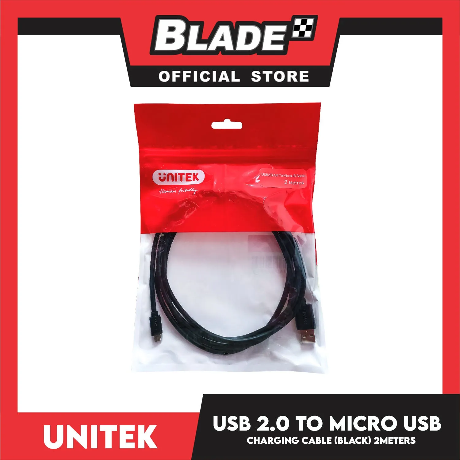 Unitek USB 2.0 to Micro USB Charging Cable 2 Meters YC455GBK Fits For Smartphone Or Micro-USB Gadgets
