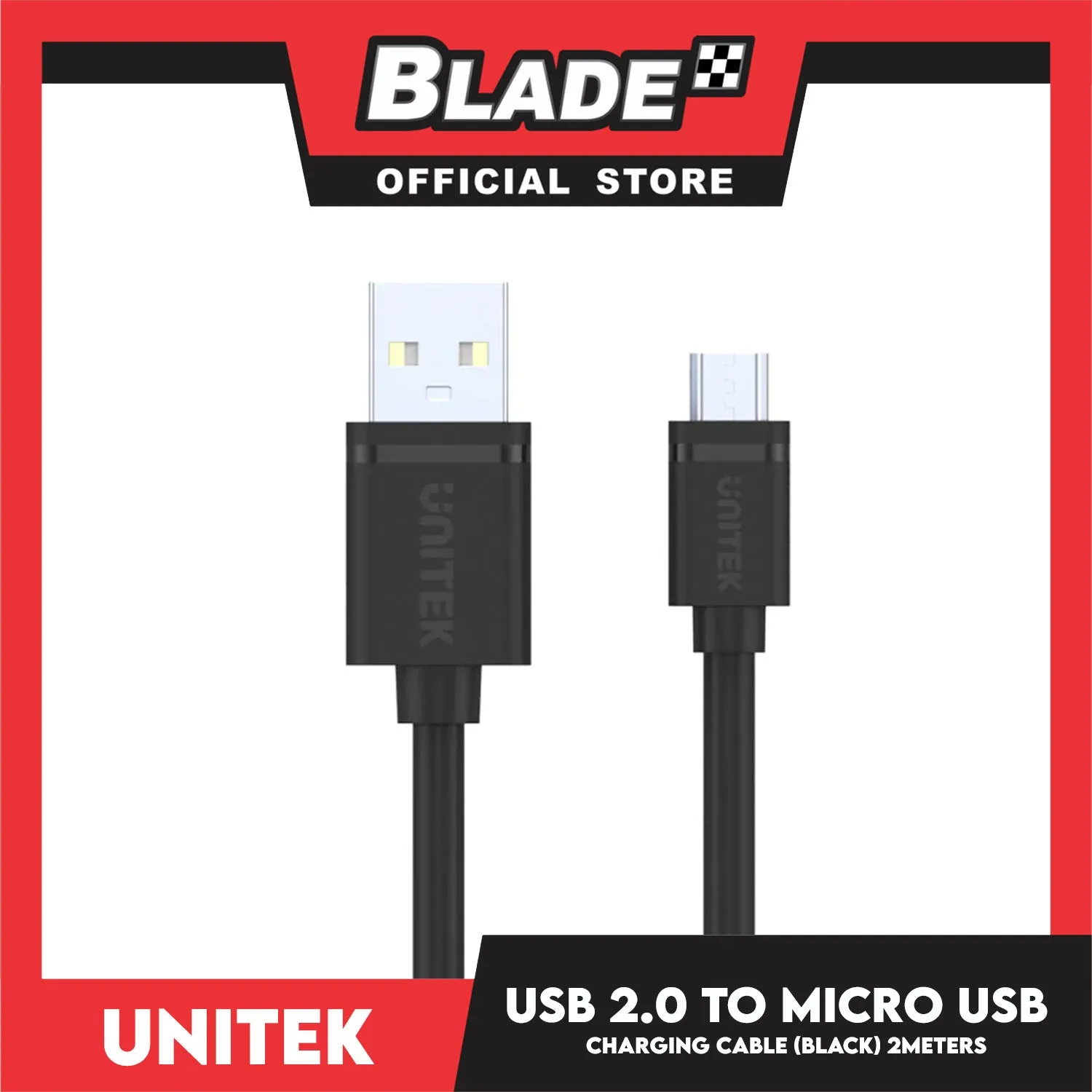 Unitek USB 2.0 to Micro USB Charging Cable 2 Meters YC455GBK Fits For Smartphone Or Micro-USB Gadgets