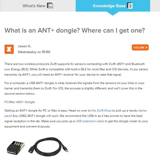 USB ANT  Dongle and USB 3.0 Extension Cable