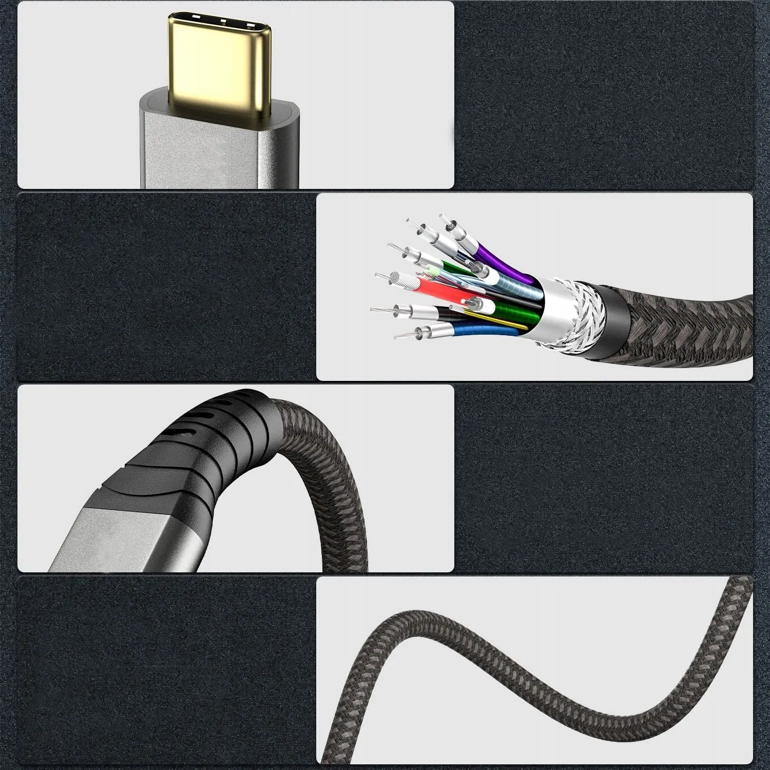 USB-C USB 3.2 Typ C - Typ C Żeński Kątowy 90 Fastcharge 10GBPS 4K 3m
