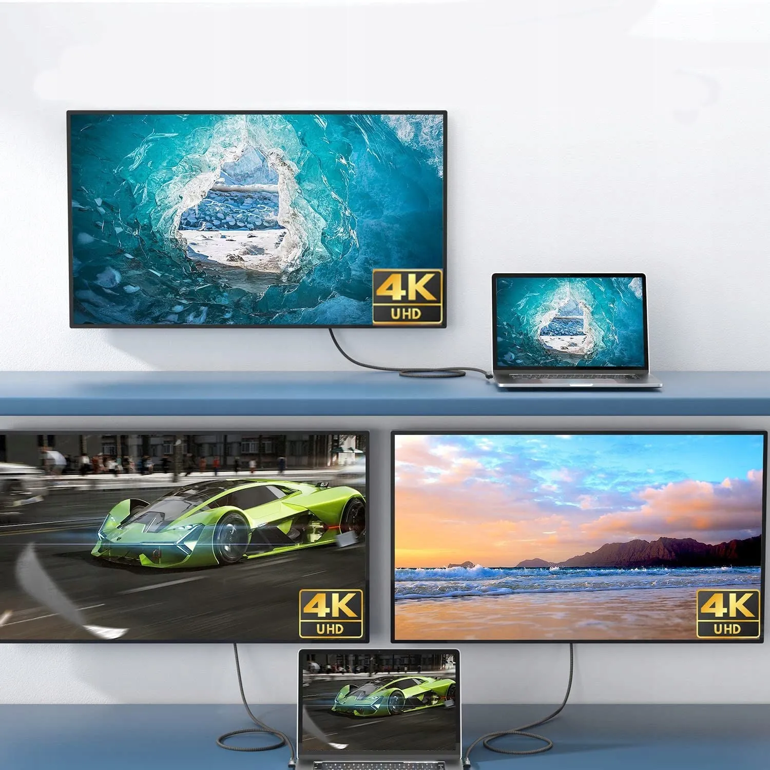 USB-C USB 3.2 Typ C - Typ C Żeński Kątowy 90 Fastcharge 10GBPS 4K 3m