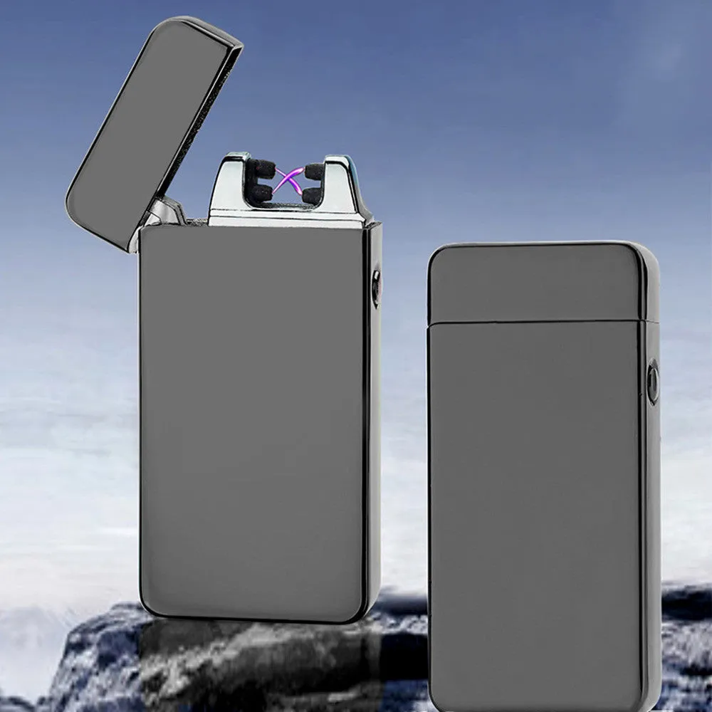 USB Electric Dual Arc Flameless Rechargeable Windproof Lighter.