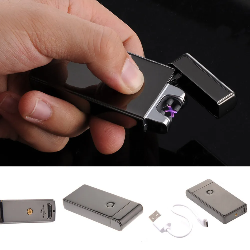USB Electric Dual Arc Flameless Rechargeable Windproof Lighter.
