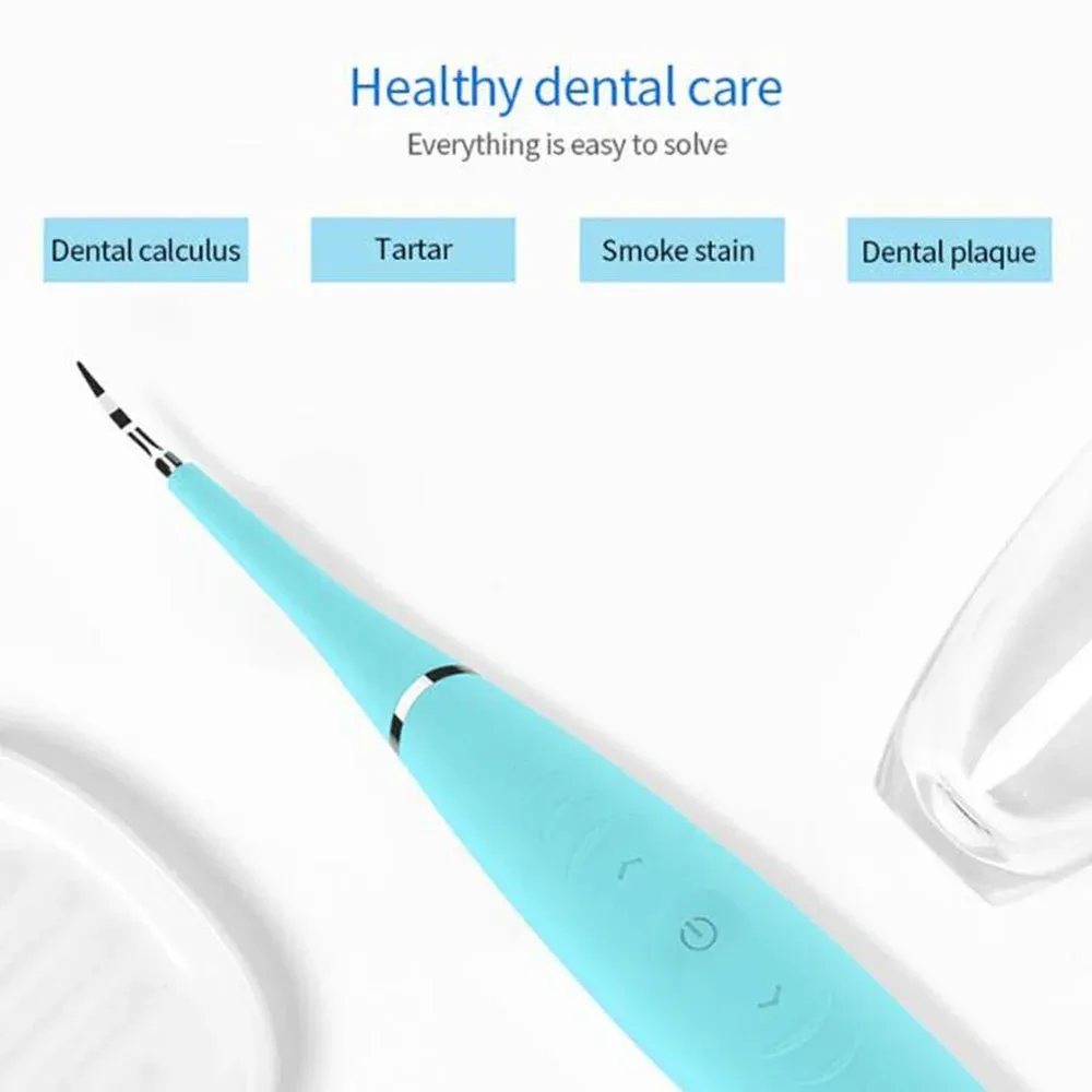USB Rechargeable Vibrating Sonic Dental Scaler Tooth Plaque Remover Dental Stains Tartar Cleaning Tool Whitens Teeth