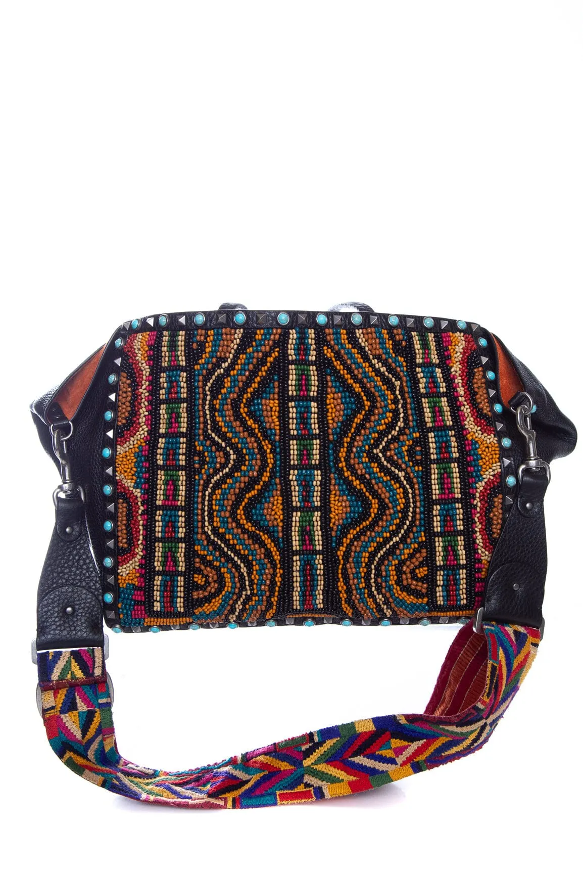 Valentino Multicolor Beaded Leather Rockstud Tote